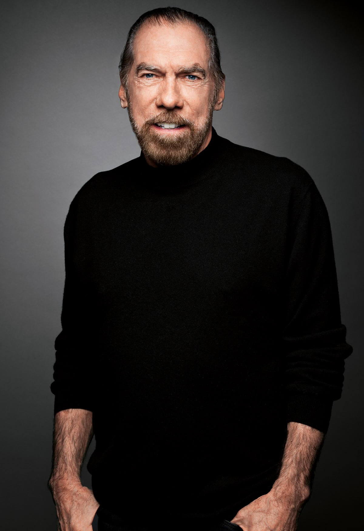 John Paul DeJoria, portrait on grey