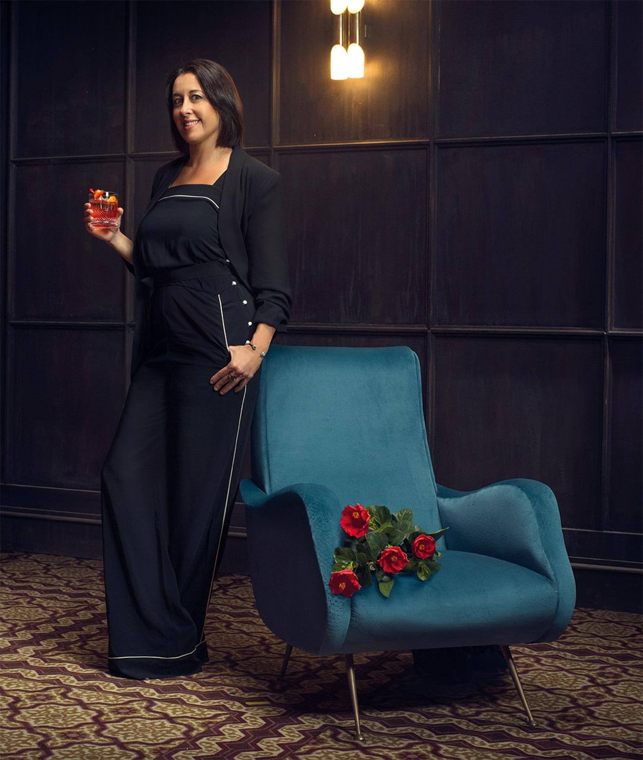 Mixologist Julie Reiner and her cocktail The Kula Negroni