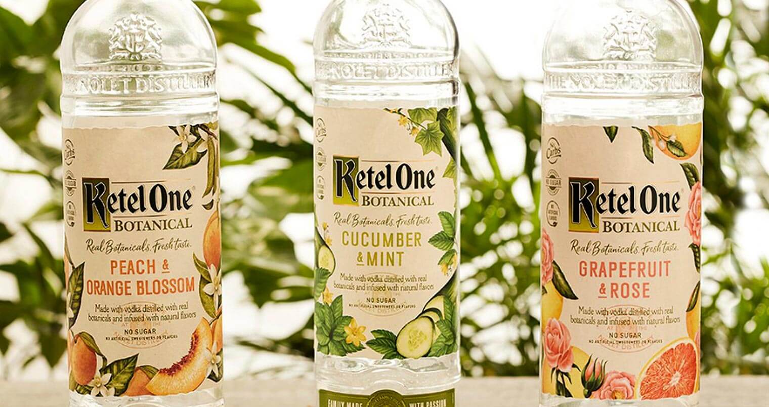 Ketel One Botanical, bottles with natural background, featured image