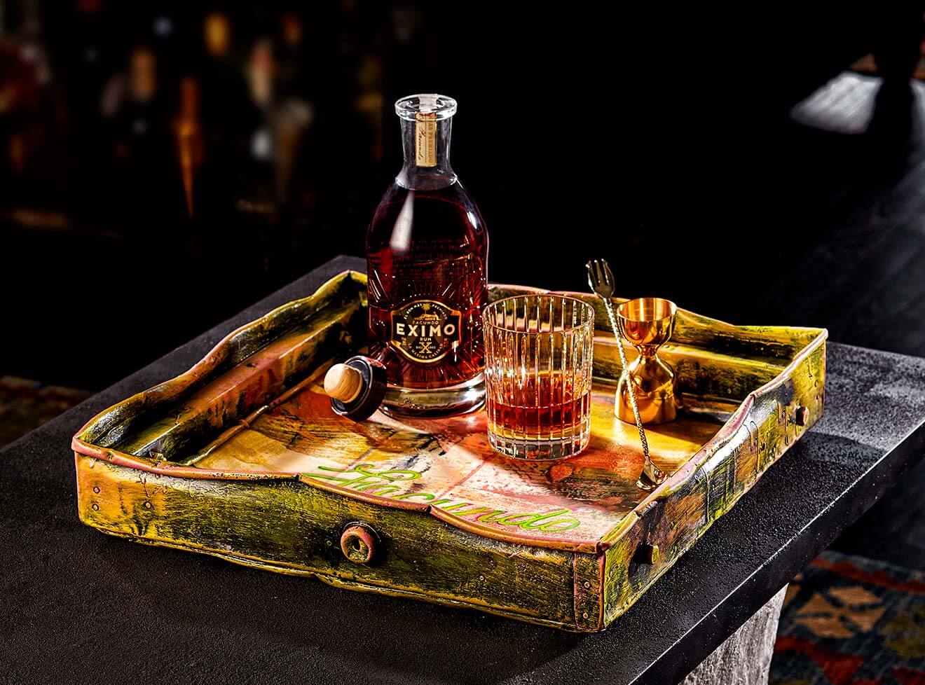 Luxury Bar Tray for FACUNDO Rum Collection