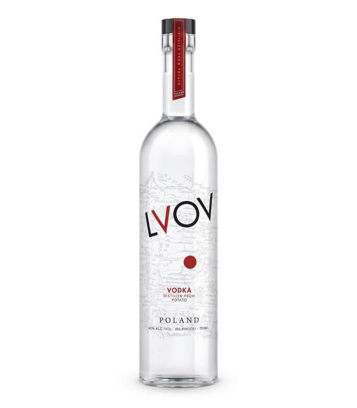 LVOV Vodka, bottle on white