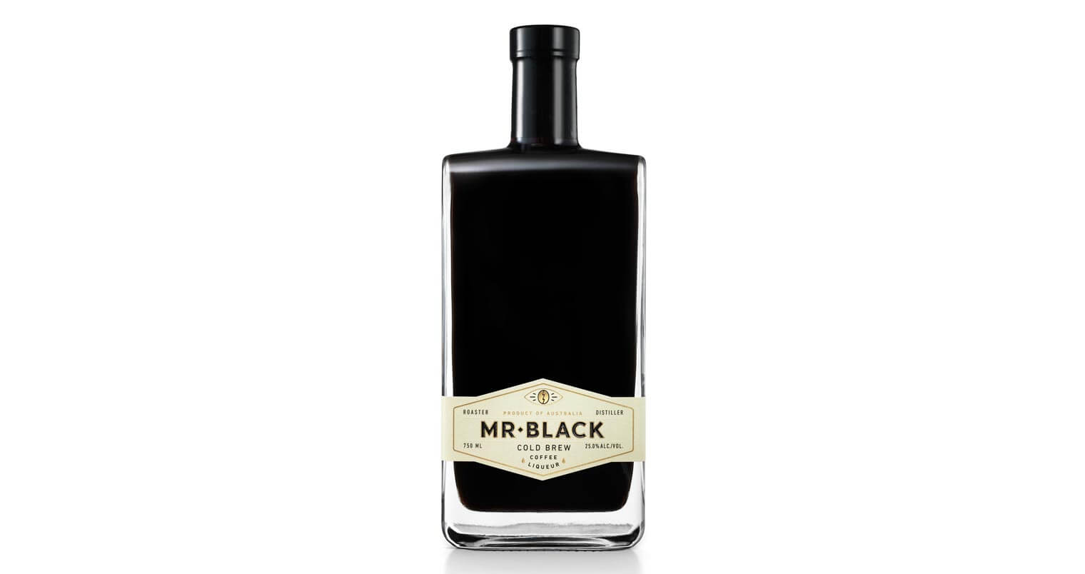 Mr Black Cold Brew Coffee Liqueur, full bottle on white, featured image