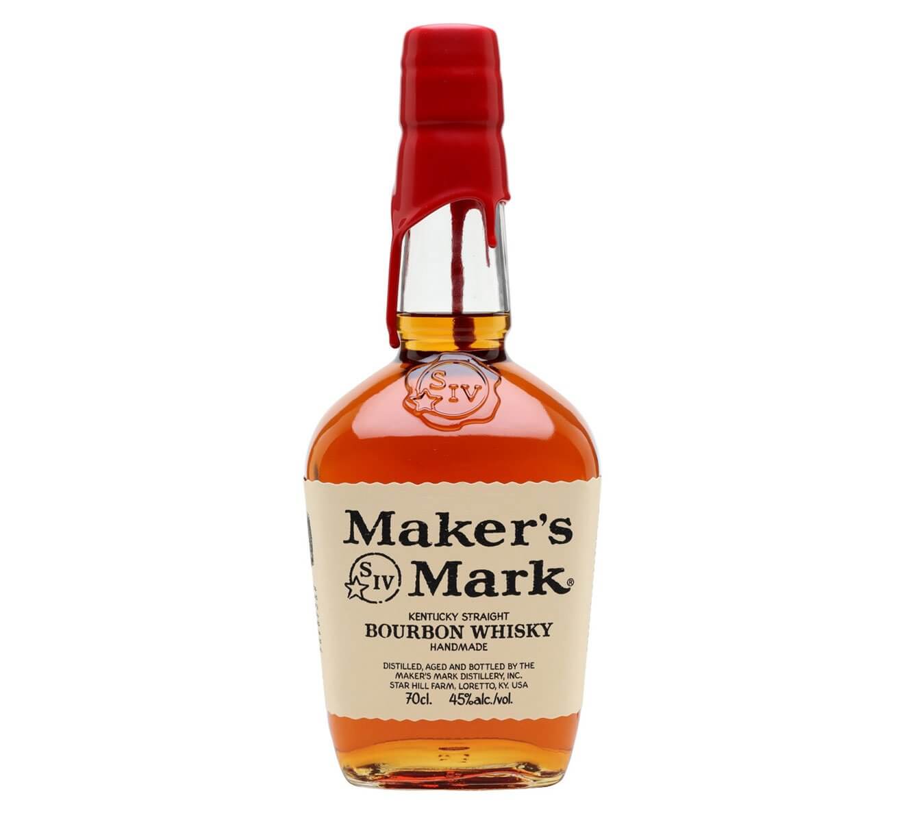 Maker's Mark Bourbon, bottle onw hite