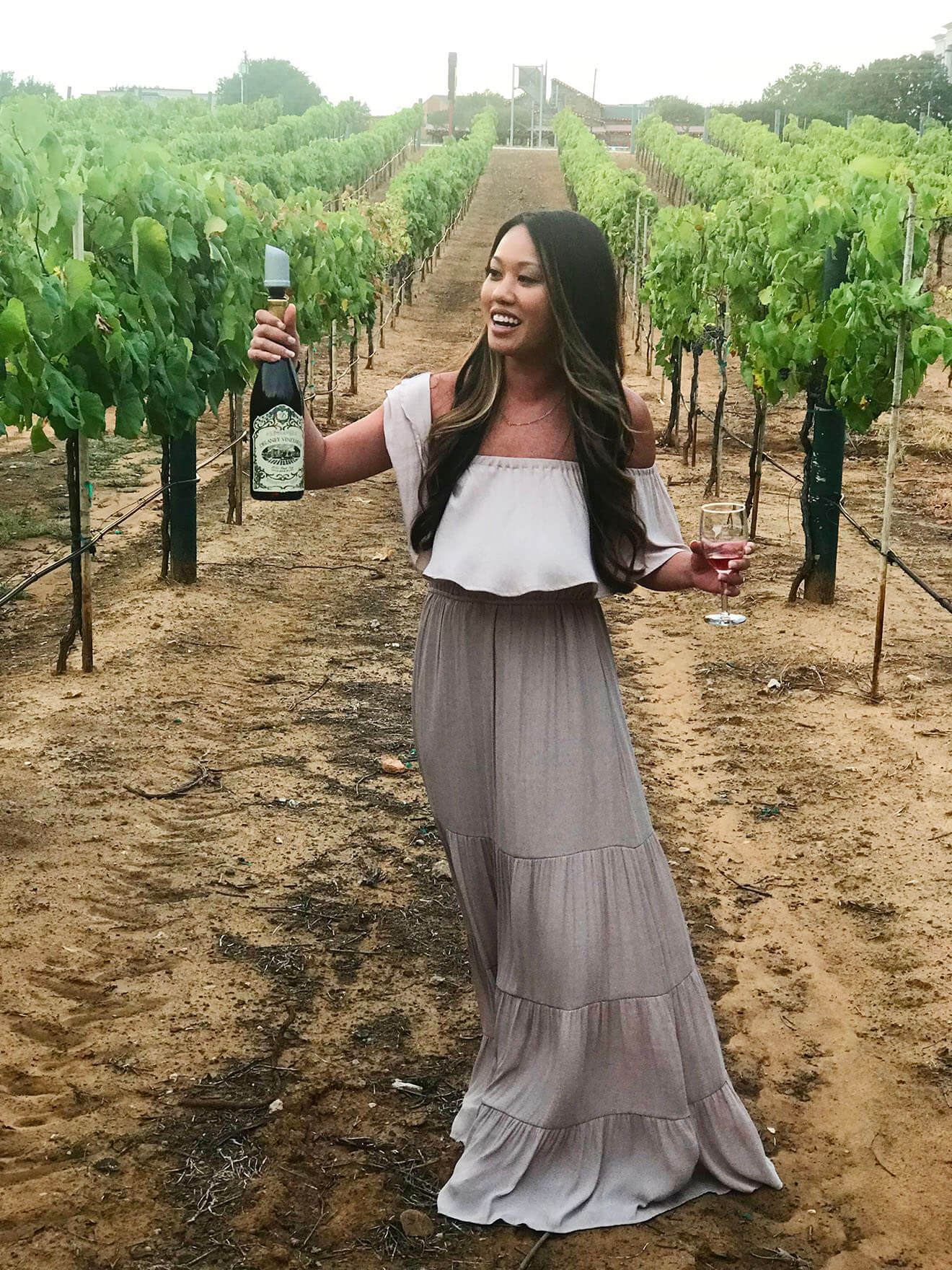 Marie in vineyard