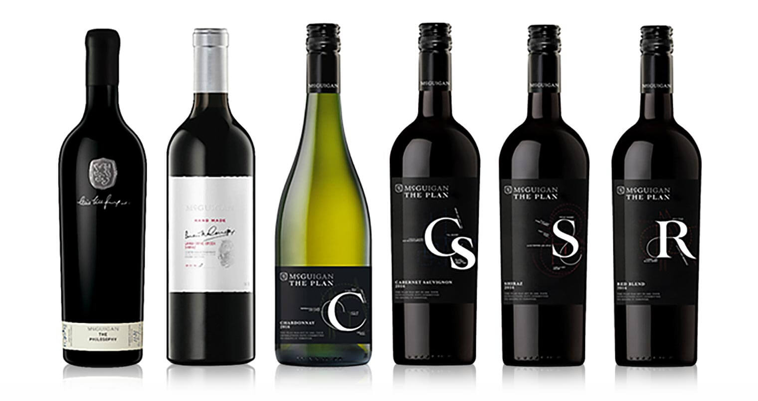 McGuigan Wines selections, bottles on white, featured image