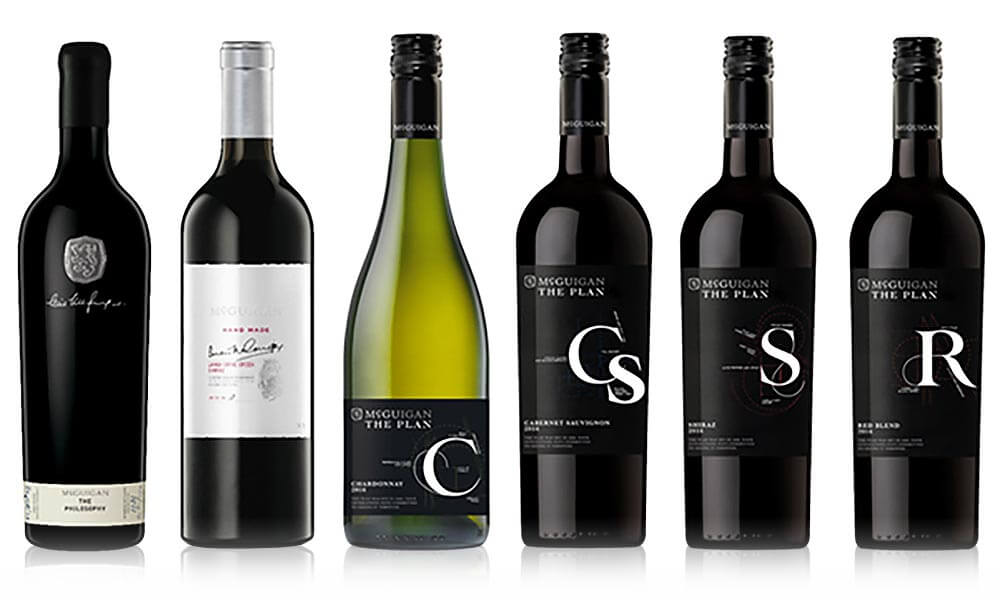McGuigan Wines, bottles on white