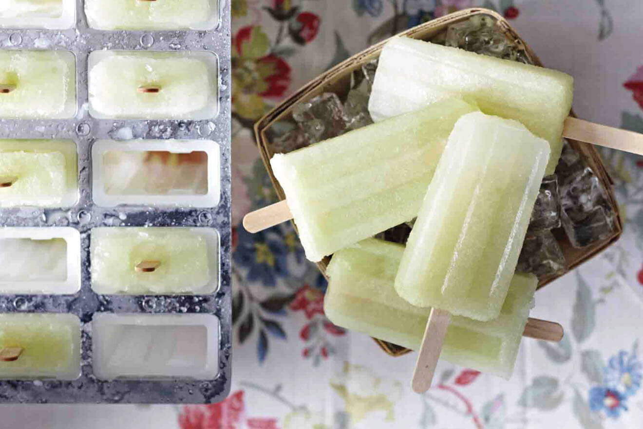 Melon Mint Wine Sicles