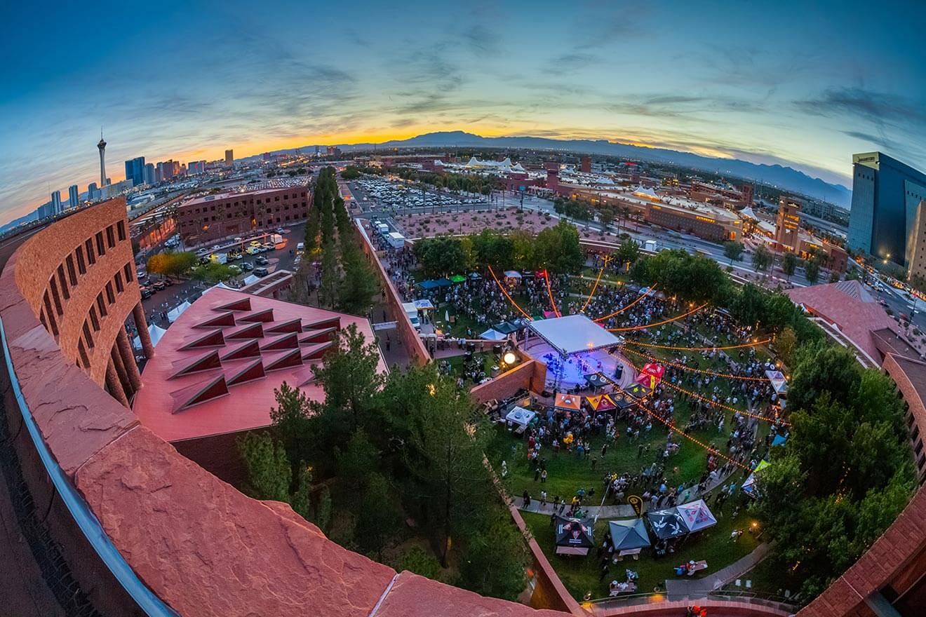 Motley Brews Beer Festival 2016, sunset arial view