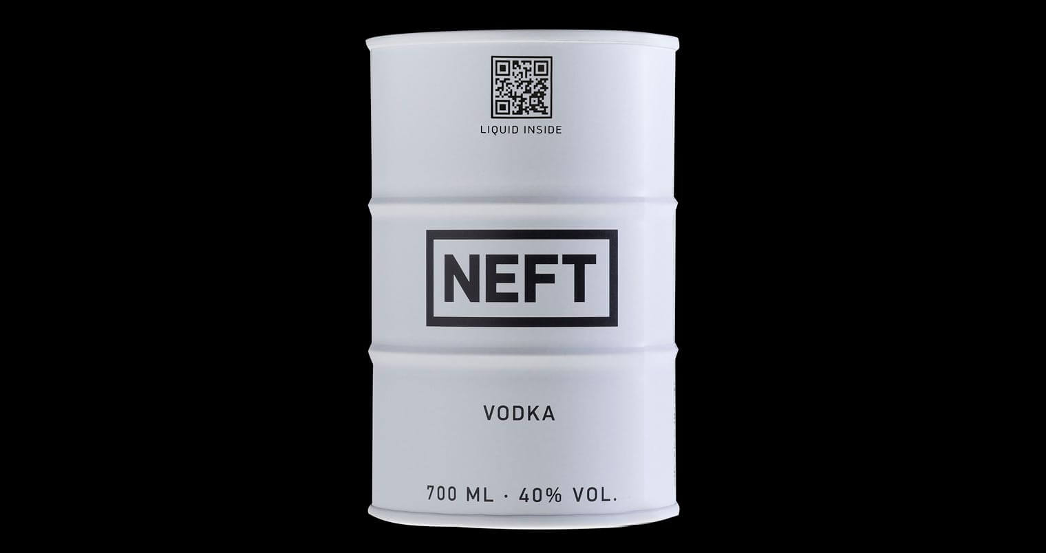 NEFT Vodka, white barrel on black featured image