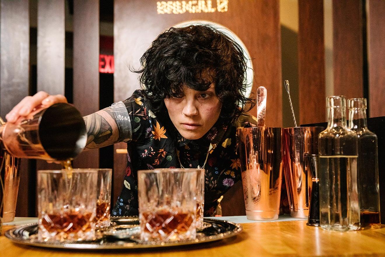 Natasha Mesa, mixing up cocktails