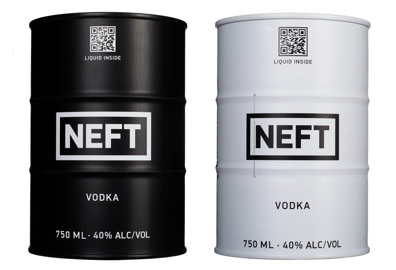 Neft Vodka Barrels, on white background