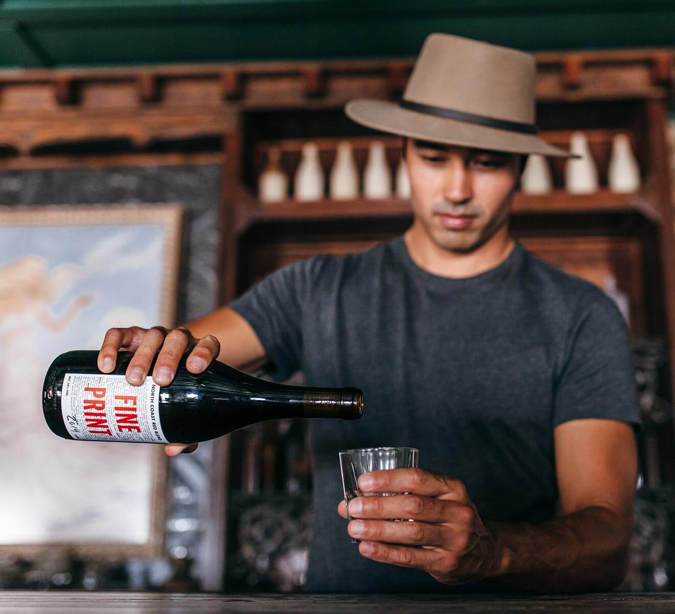 Pouring Fine Print Wine