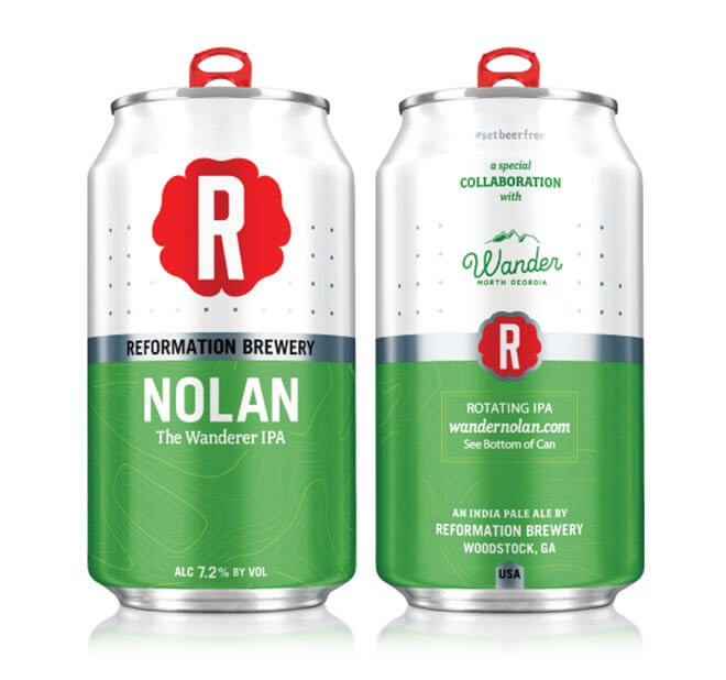 Reformation Brewery Nolan The Wanderer IPA, cans on white