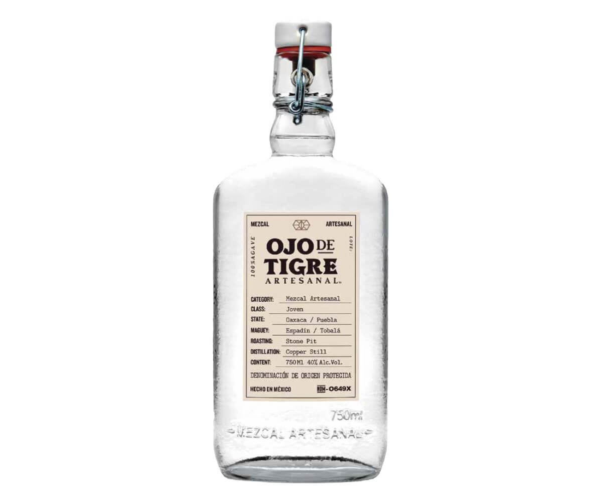 Ojo de Tigre, bottle on white