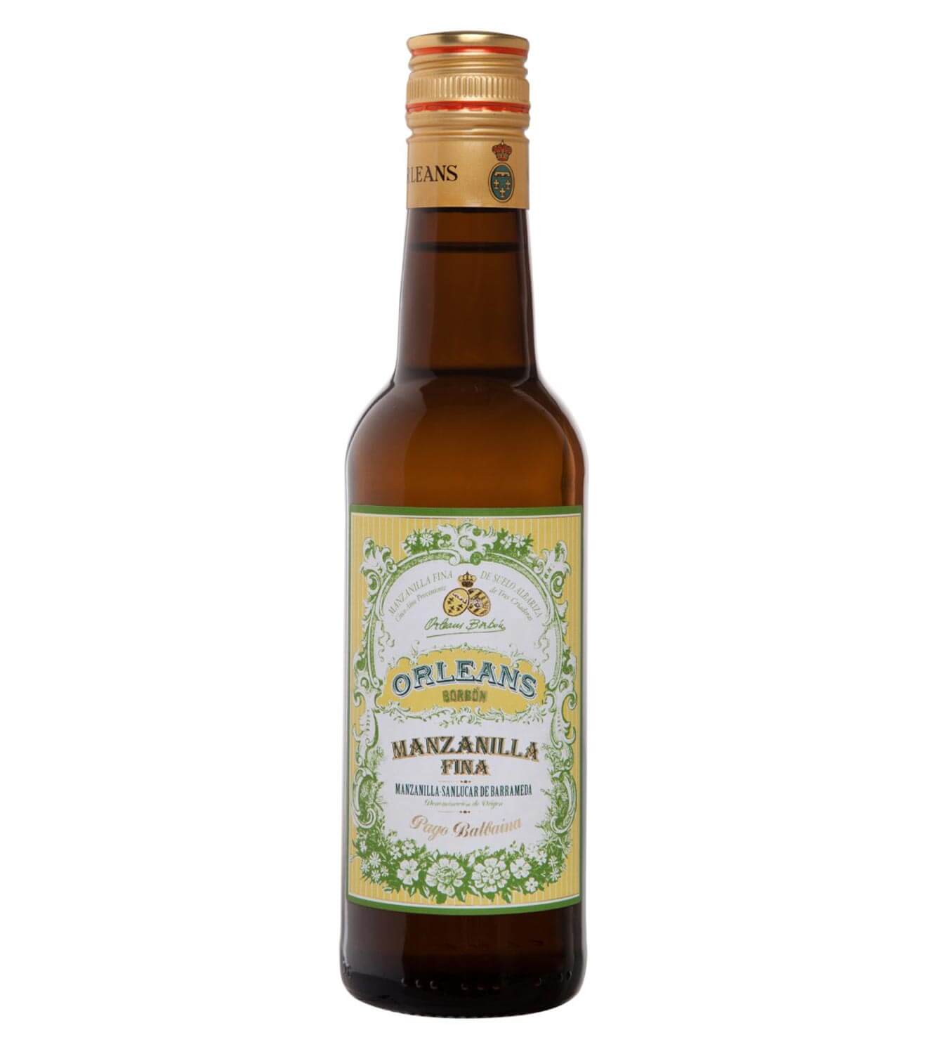 Orleans-Borbon Manzanilla Fina 2018, bottle on white