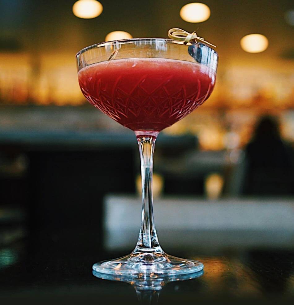 panzano bar, bright red martini cocktail
