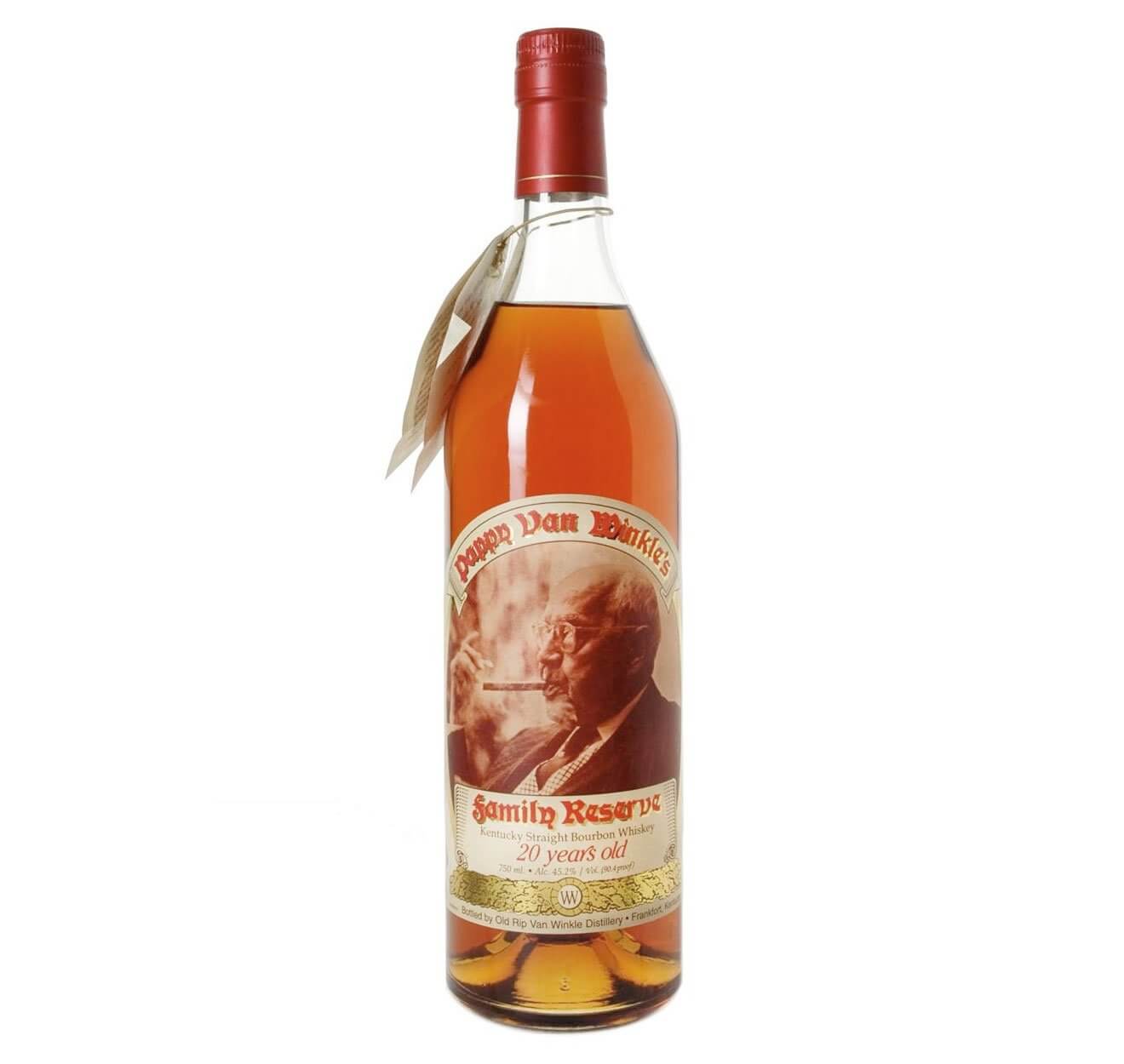 Pappy Van Winkle bottle on white