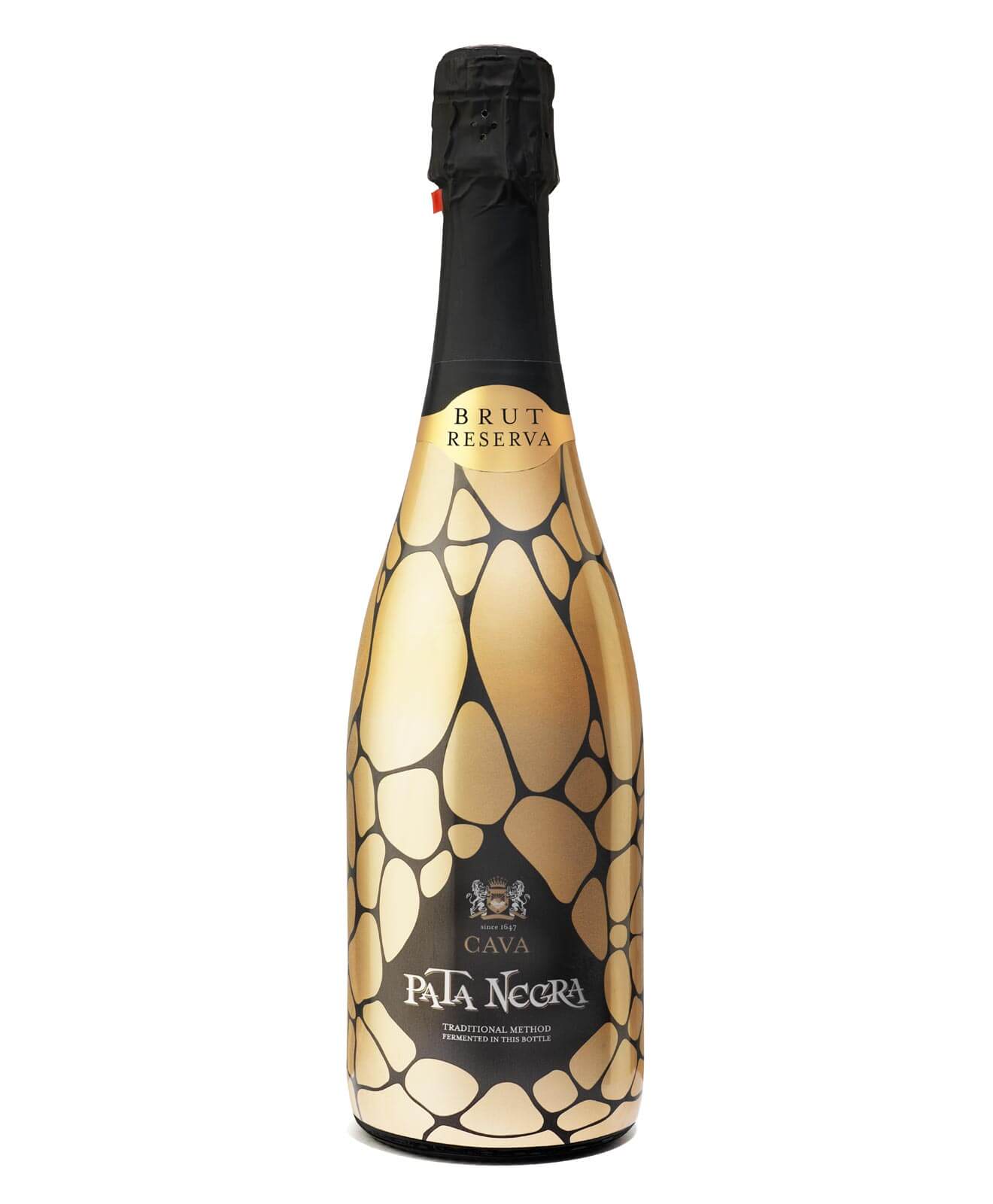 Pata Negra Cava bottle on white
