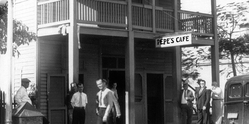 Pepe’s Cafe retro photo black and grey