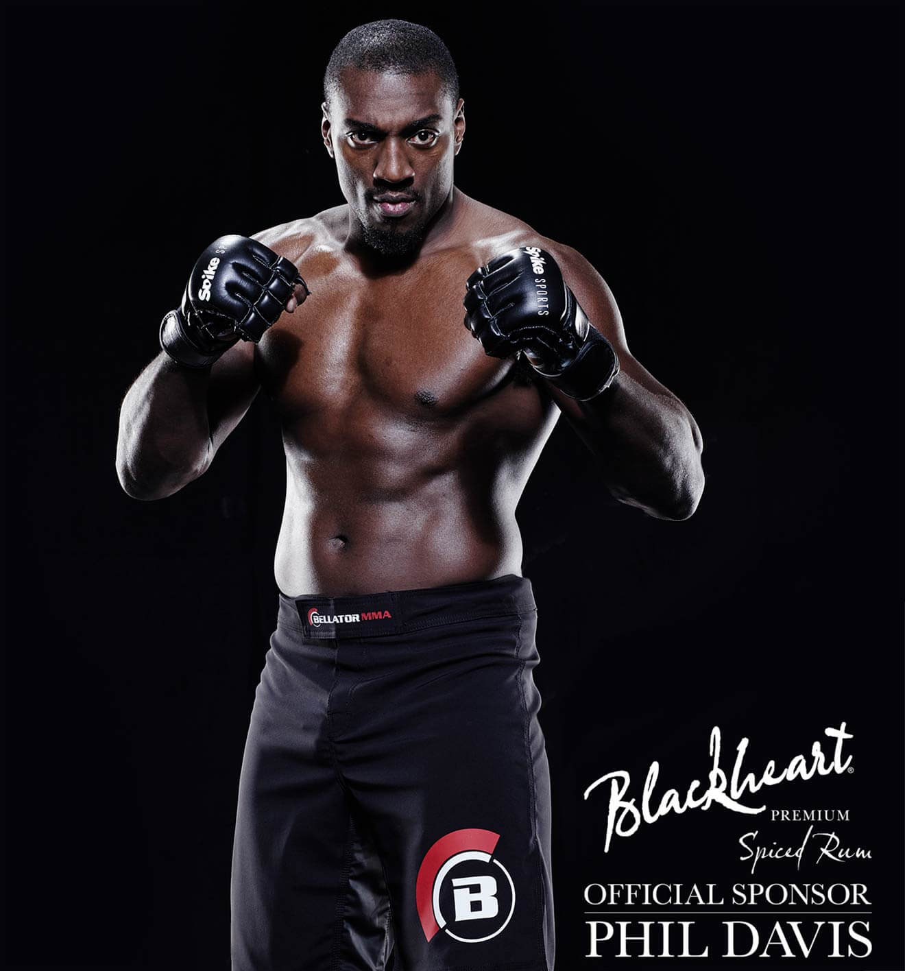 Phil Davis, MMA Champion Posing for Blackheart Spiced Rum