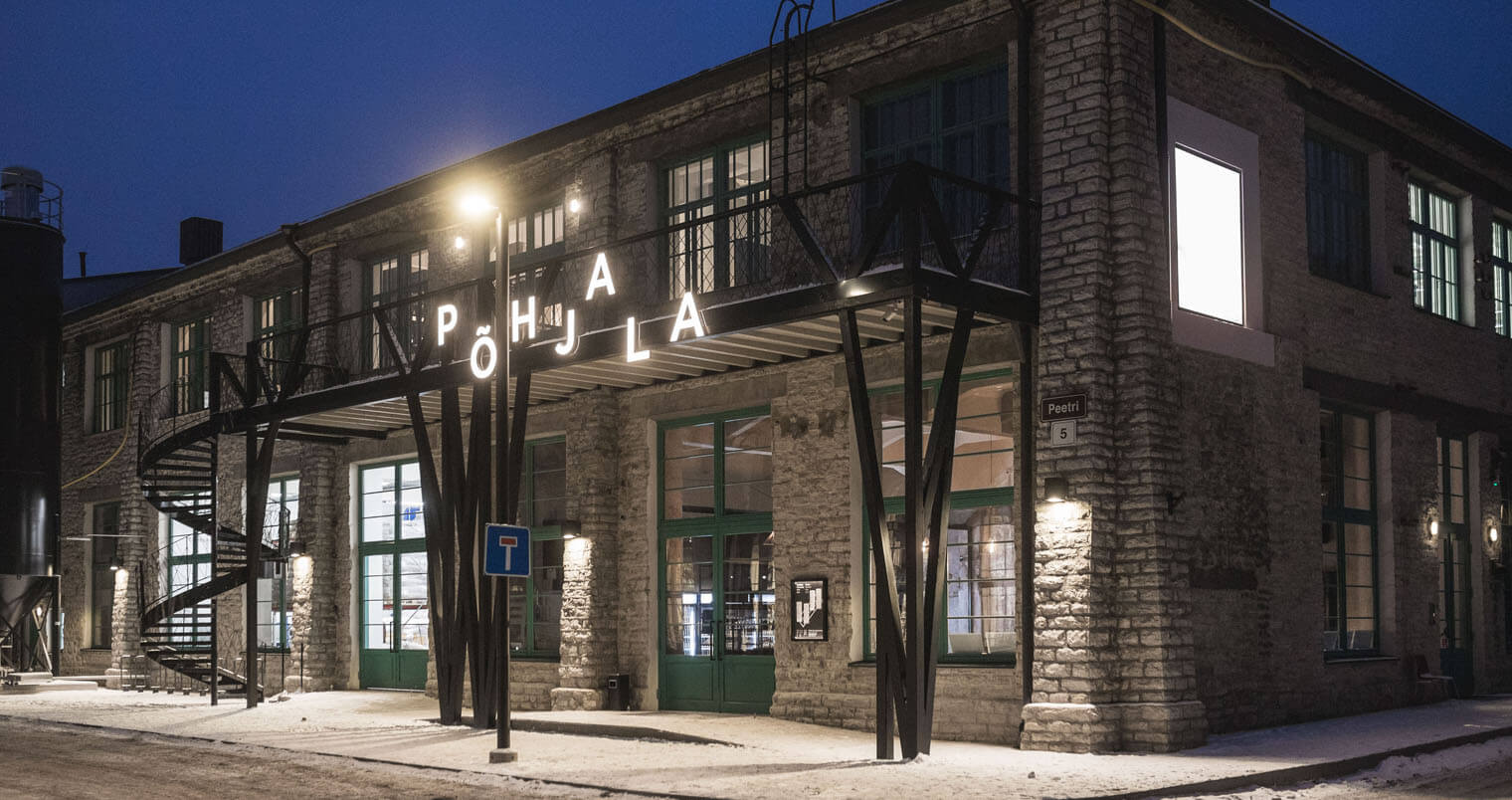 Põhjala Brewery, night shot, featured image