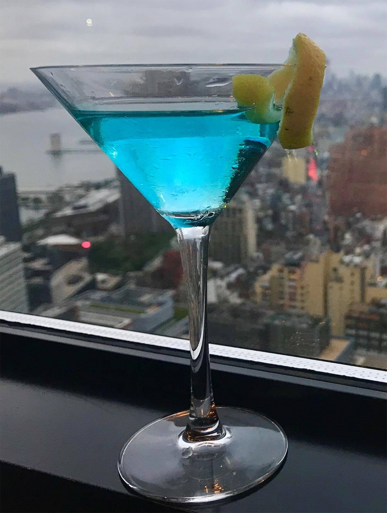 Polished Man Cocktail, new york background view