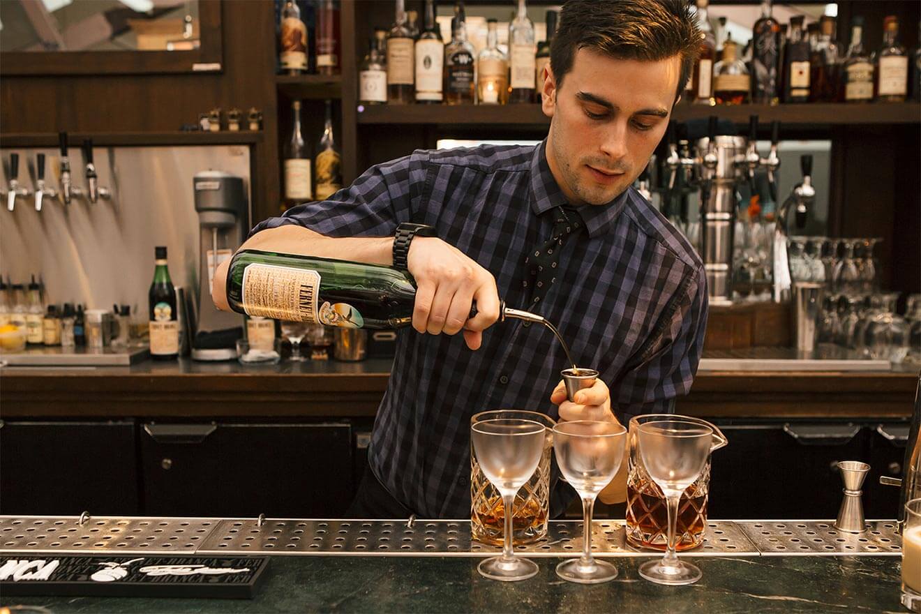 Pouring Fernet Branca