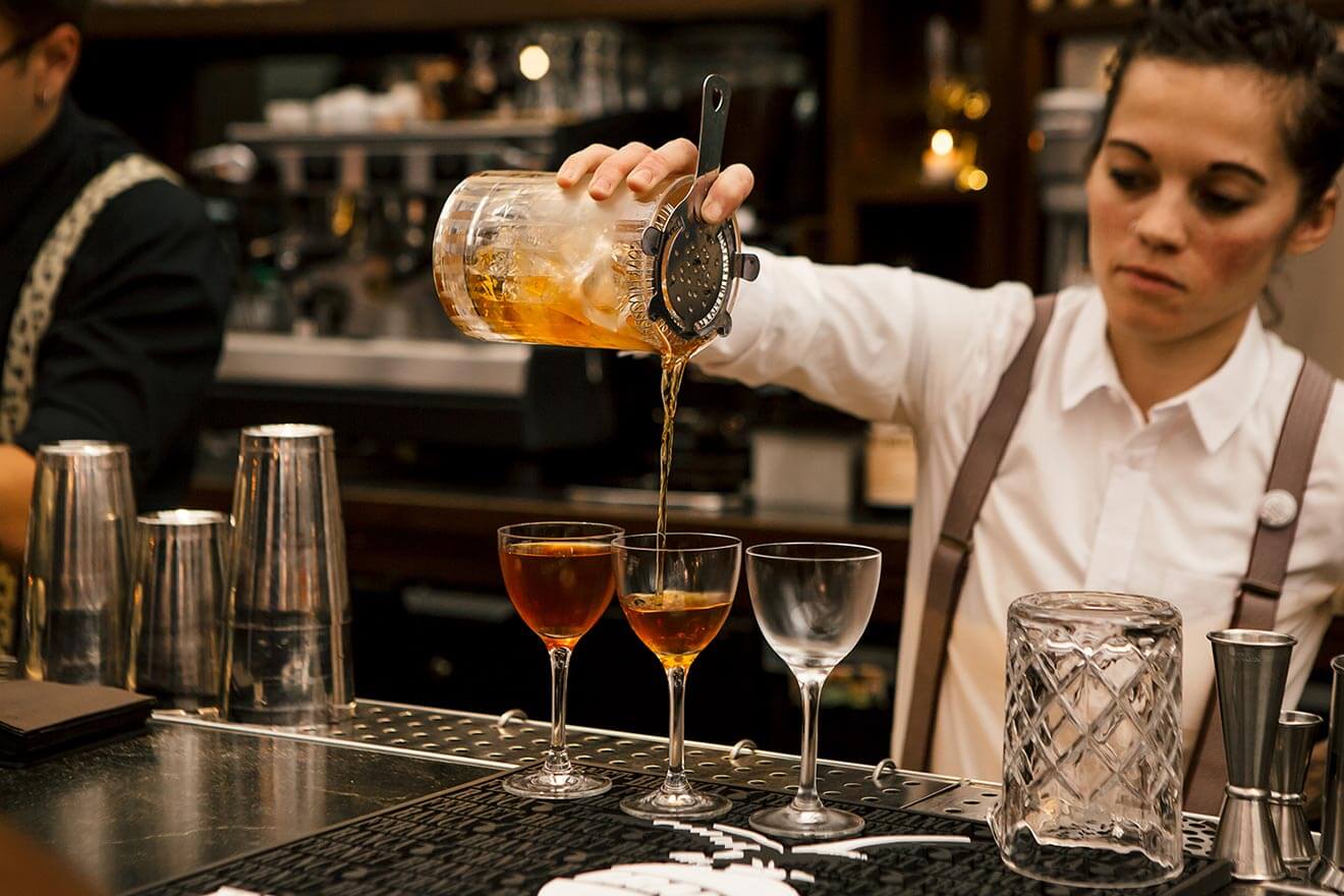 Pouring Fernet Branca