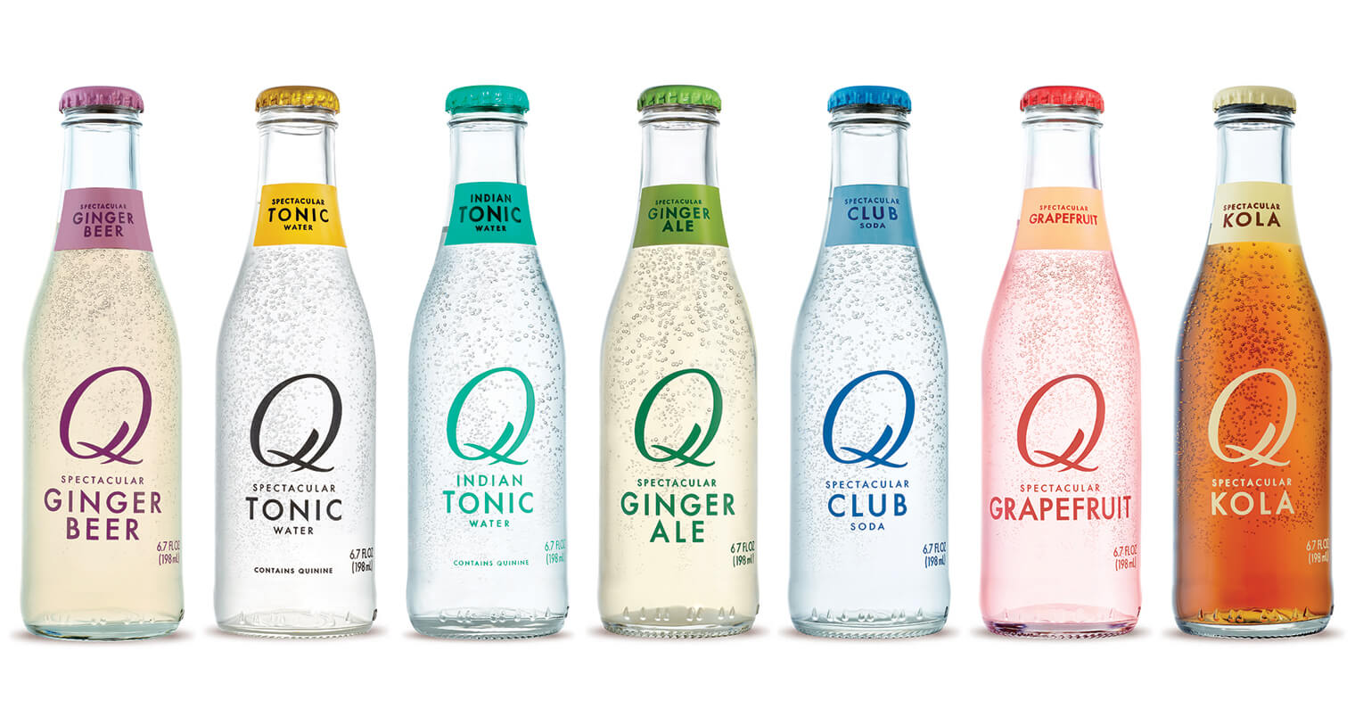 Q Drinks lineup, bottles on white, featured image