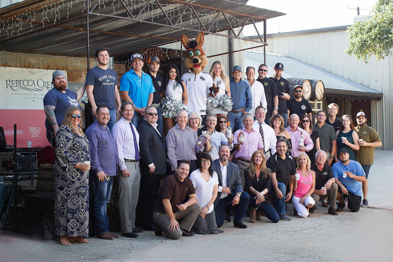 Rebecca Creek Distillery Partners with San Antonio Spurs, group shot