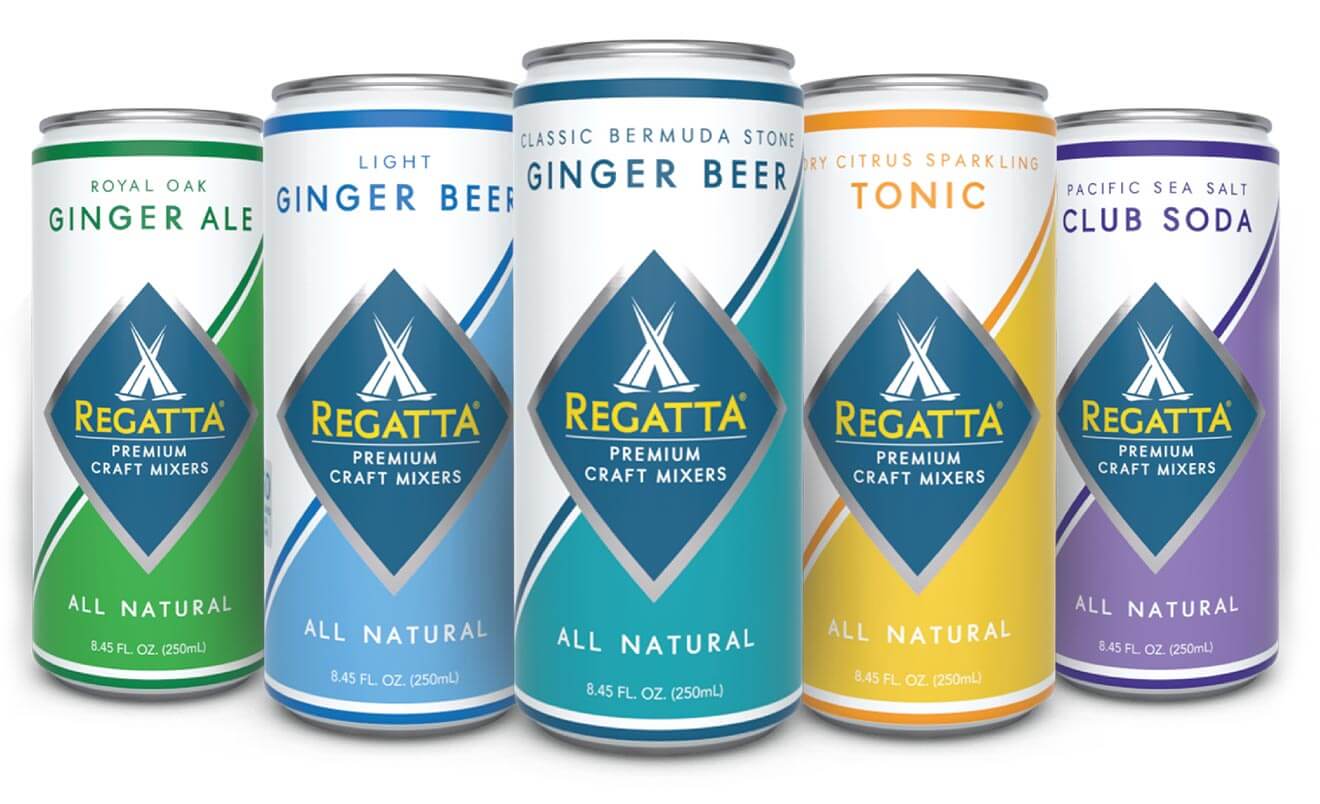 Regatta's Craft Mixer Lineup, cans on white back