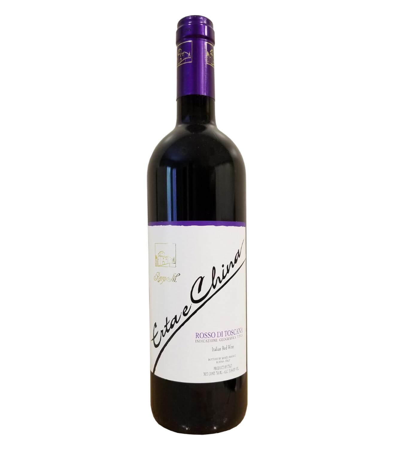 Renzo Masi Erta e China Rosso di Toscana 2017, bottle on white