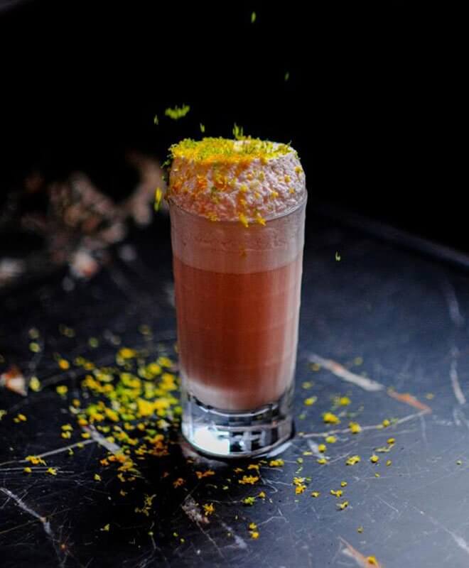 Ricky’s Rum Fizz, cocktail with garnish