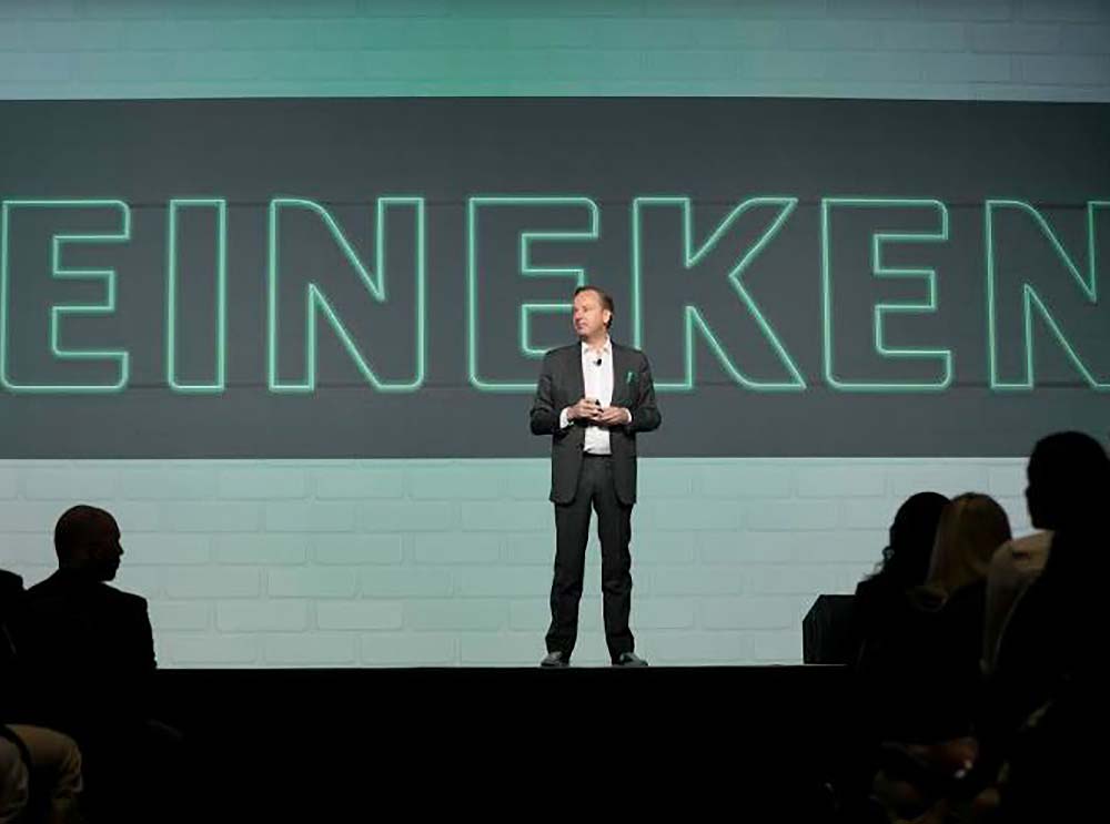 Ronald den Elzen, heineken usa ceo and president, speaking before crowd