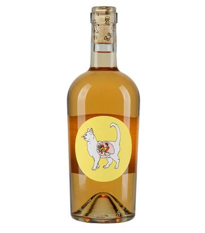 Rootdown Wine Cellars 2018 Es Okay Pinot Gris, bottle on white