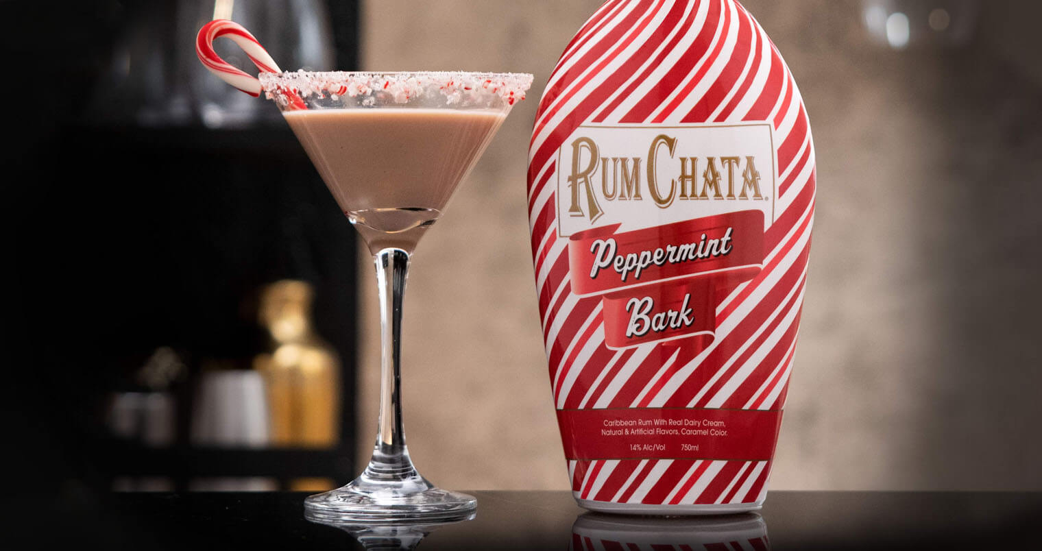 RumChata Peppermint Bark Martini W Bottle, featured image