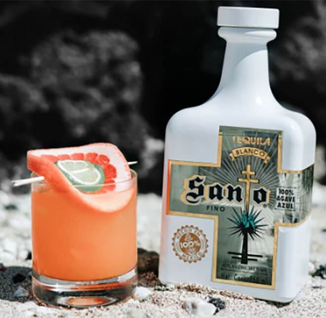 Santo Bloody Orange Margarita, cocktail and bottle