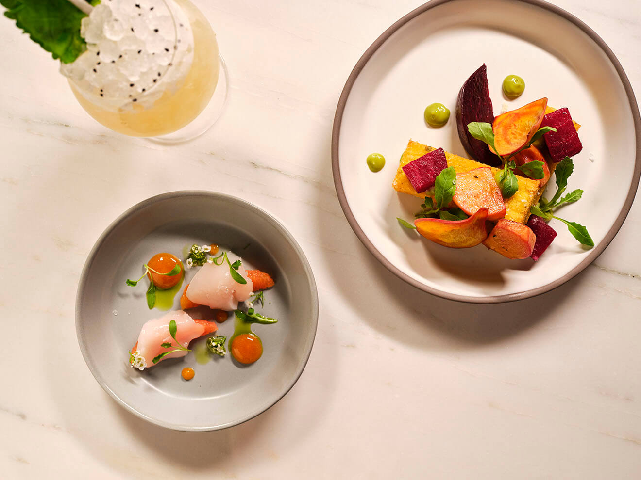 Scallop Crudo Beets Group