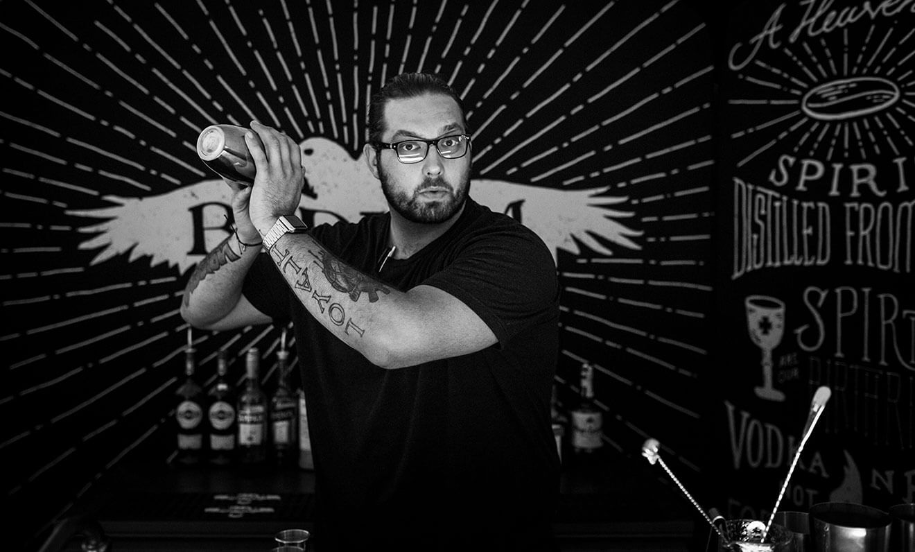 Shaking Up Bedlam Cocktails, black and grey