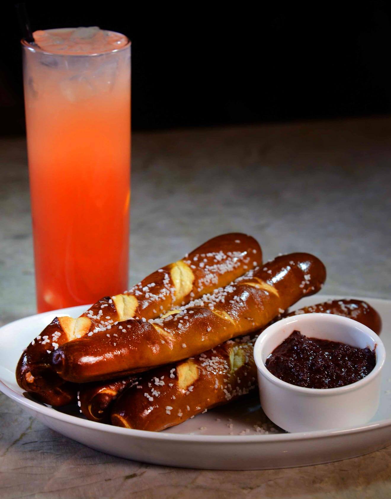 Sheriff Cocktail Paired with Pretzels