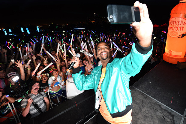 “Dancing with the Stars’ fan-favorite Alfonso Ribeiro takes a group selfie at Southern Comfort’s World’s Largest Group Toast at this year’s Electric Run, Los Angeles.”