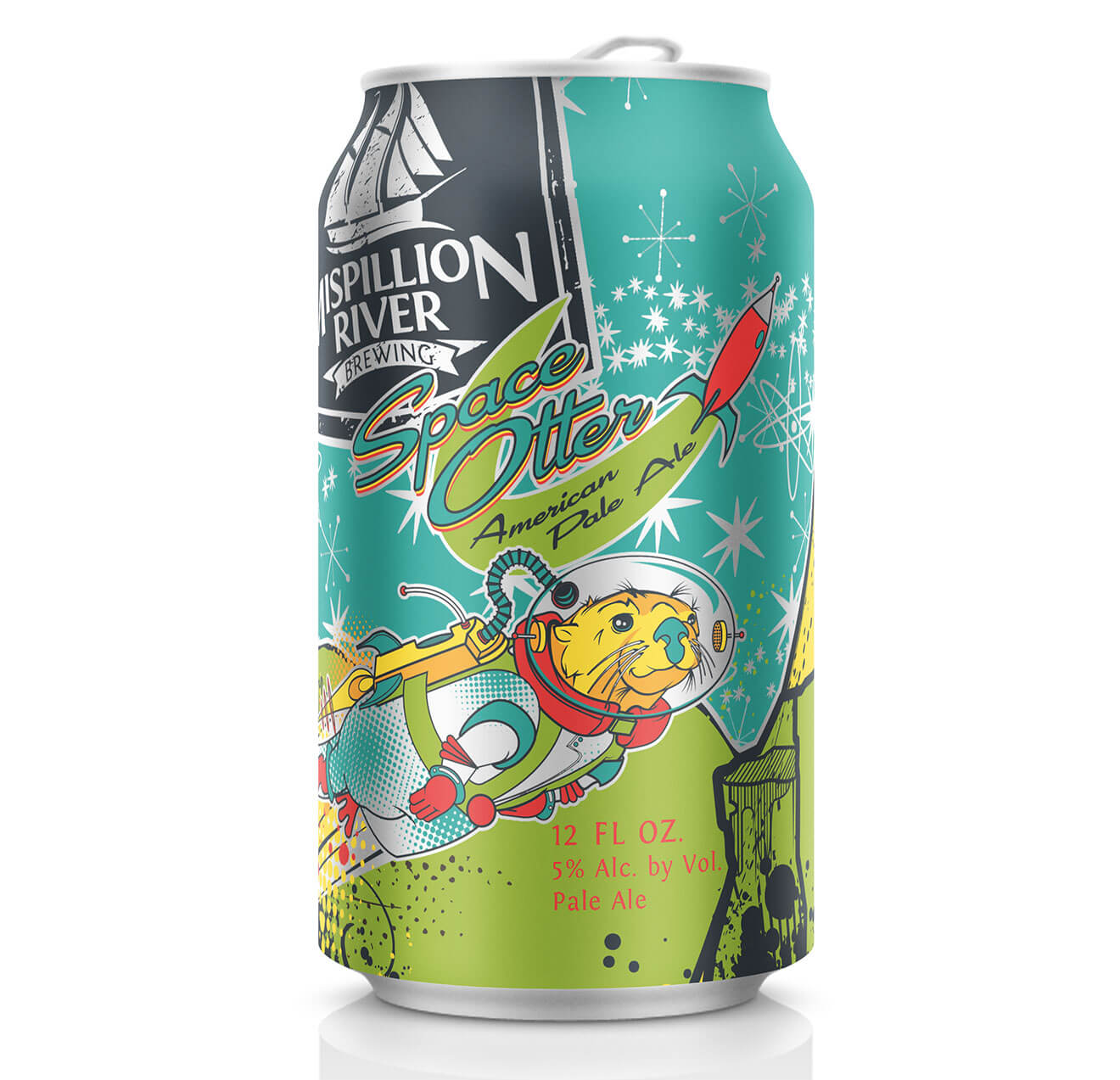 Mispillion River Brewing Space Otter, can on white