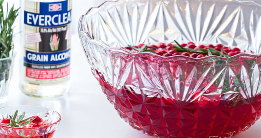 Everclear Sparkling Cranberry Rosemary Punch, featured image