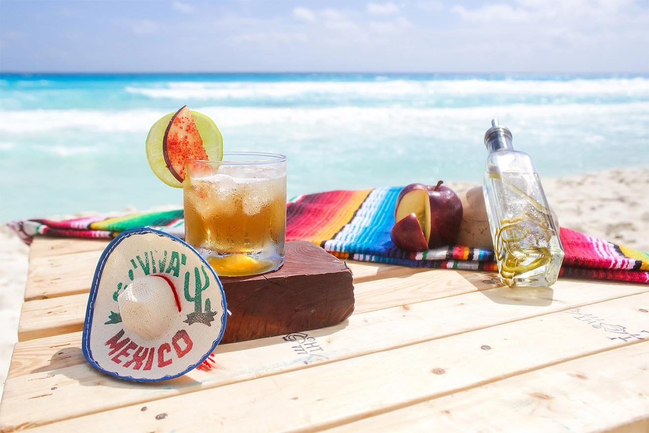 Spicy Apple Margarita, beach scene
