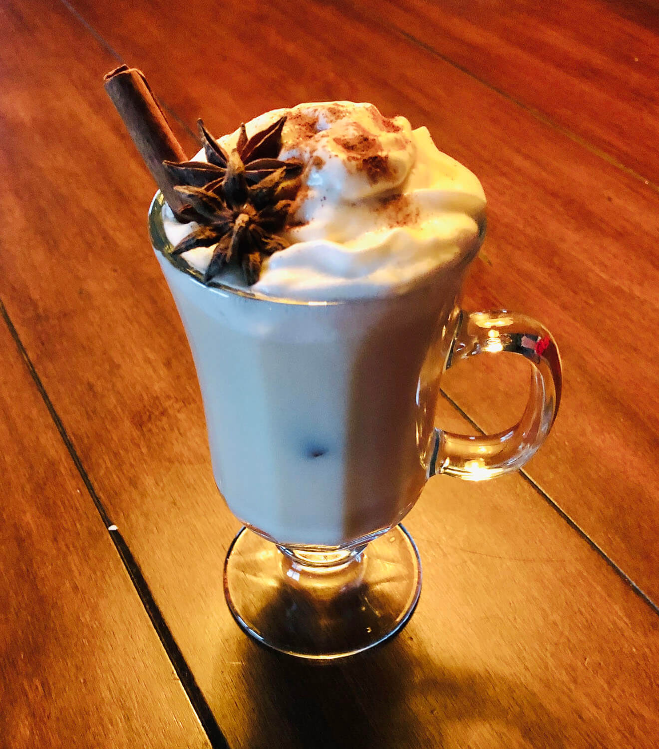 Spiked Vanilla Chai, cocktail with garnish