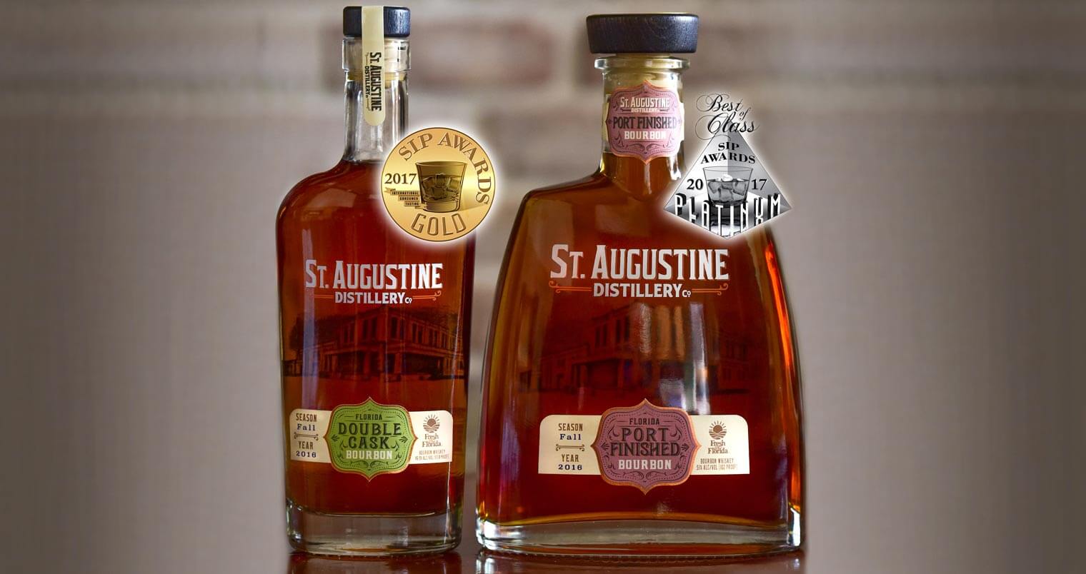 St. Augustine Distillery’s Bourbon and Port Finished Bourbon Win Gold and Platinum at 2017 SIP Awards, featured image
