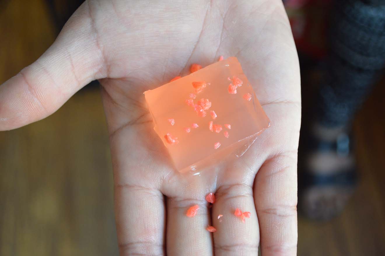 St. Germain Greyhound Jello Shot Squares with Pop Rocks