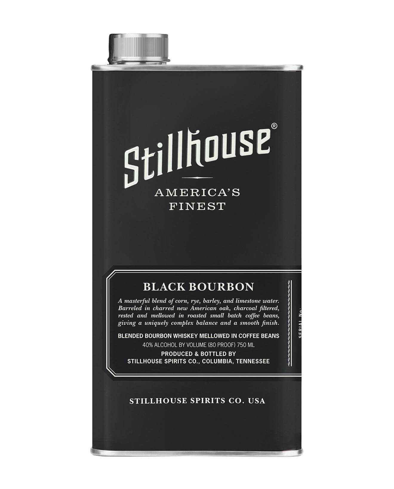 Stillhouse Black Bourbon, flask on white