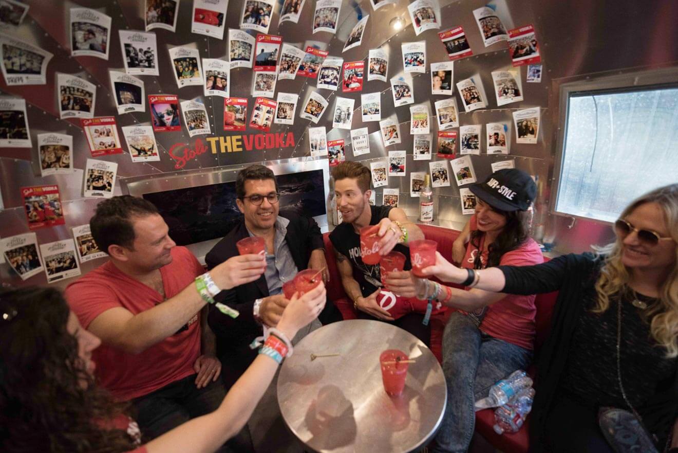 Stoli Team Along with Shaun White and Patrick Piana Cheers