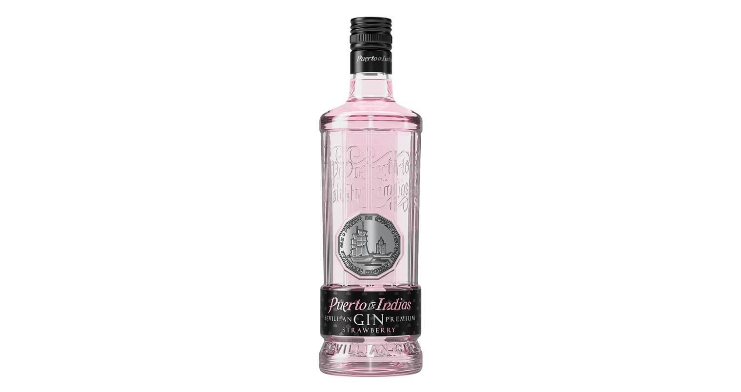 Puerto de Indias Strawberry Gin, bottle on white featured image